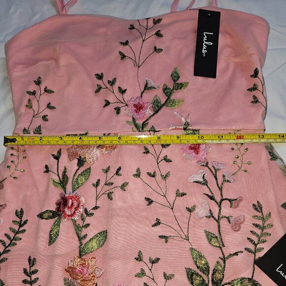 Lulus Blooming For Love Pink Floral Embroidered Midi Dress - NWT, Size Small - Picture 4 of 11